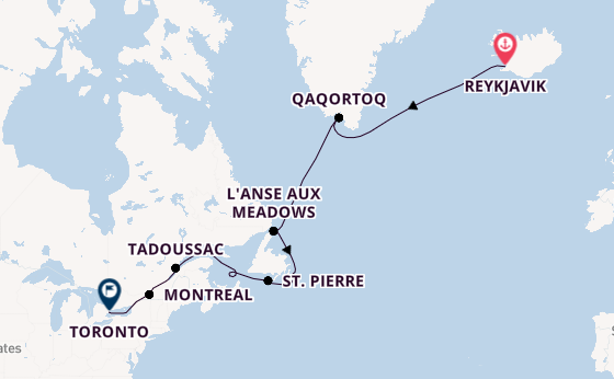 trans-Atlantisch vanaf Reykjavik, IJsland met de Le Bellot