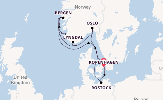 Noorwegen vanaf Kopenhagen, Denemarken met de MSC Magnifica