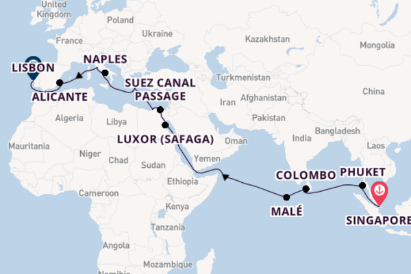 Mediterranean From Singapore with the Volendam