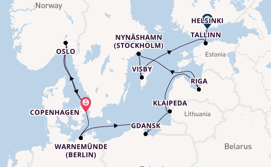 Norway from Copenhagen, Denmark with the Norwegian Jewel
