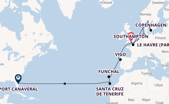 Transatlantic from Southampton, England with the Sky Princess 