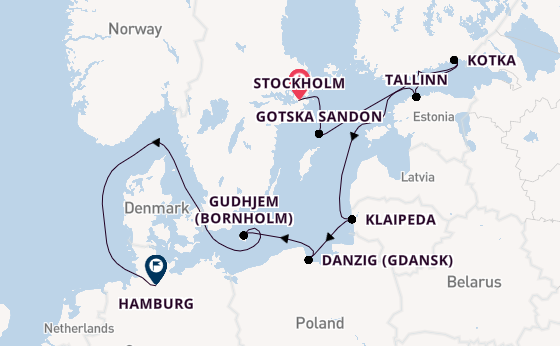 Europe from Stockholm, Sweden with the HANSEATIC nature