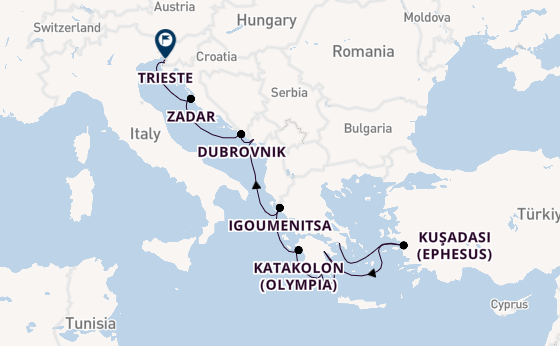 Eastern Mediterranean from Piraeus (Athens), Greece with the Allura