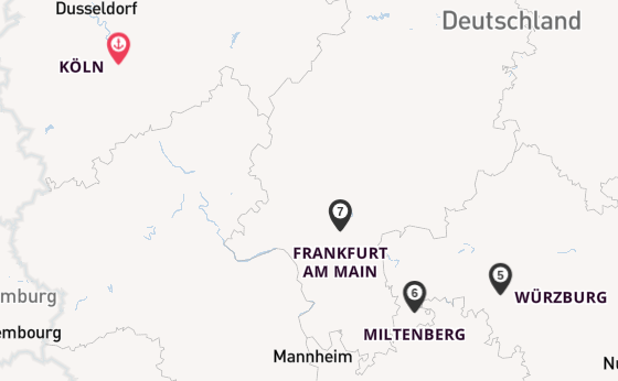Main ab Köln, Deutschland auf der MS VistaNova