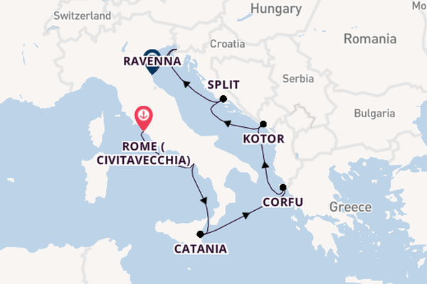 Mediterranean Sea from Rome (Civitavecchia), Italy with the Norwegian Gem