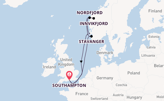 Norway from Southampton, England with the Britannia 