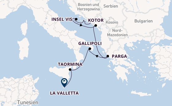 Mittelmeer ab Dubrovnik, Kroatien auf der Le Bougainville