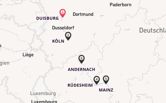 Rhein ab Duisburg, Deutschland auf der A-ROSA SENA 