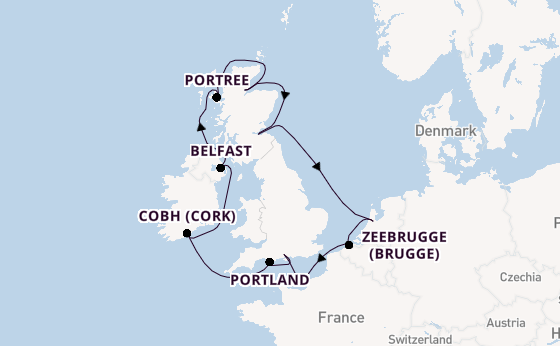 Britse Eilanden vanaf Southampton (Londen), Engeland met de Norwegian Star
