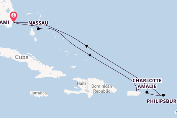 Caribbean from Miami, Florida with the MSC Meraviglia