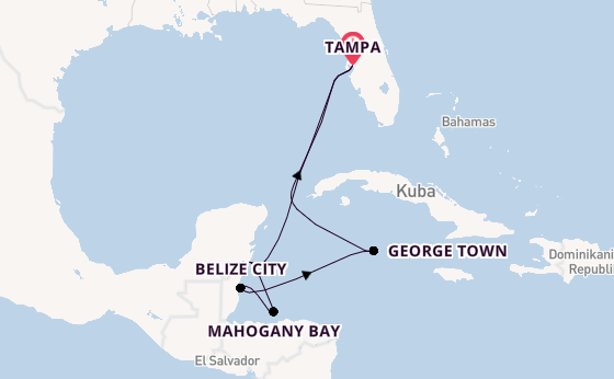 Westliche Karibik ab Tampa, Florida, USA auf der Radiance of the Seas