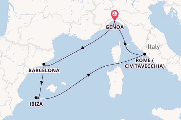 Western Mediterranean from Genoa, Italy with the MSC Orchestra 