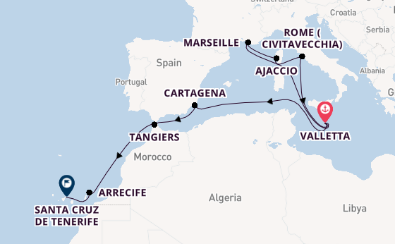 Western Mediterranean from Valletta, Malta with the Azura