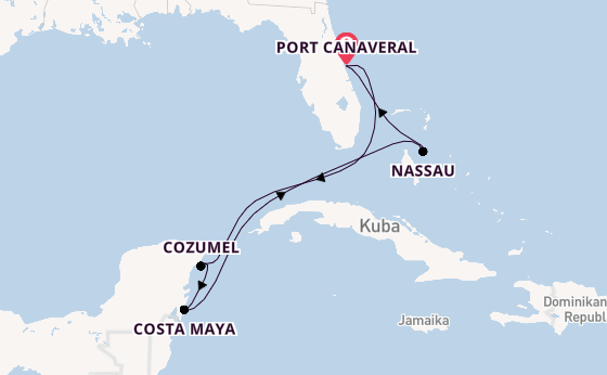 Karibik ab Port Canaveral, USA auf der Harmony of the Seas