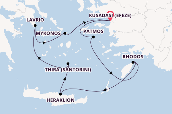 Oostelijke Middellandse Zee vanaf Kusadasi (Efeze), Turkije met de Celestyal Discovery