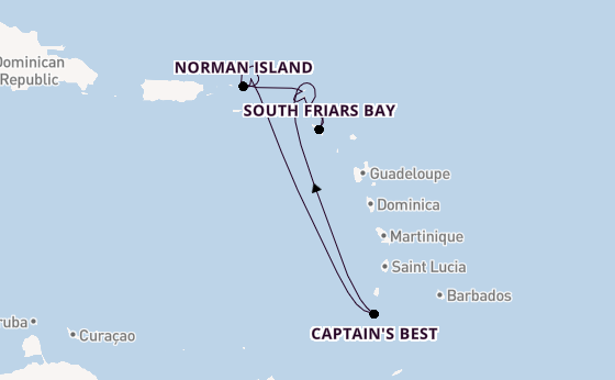 Oostelijke Caraïben vanaf Philipsburg, St. Maarten, Nederlandse Antillen met de Star Flyer