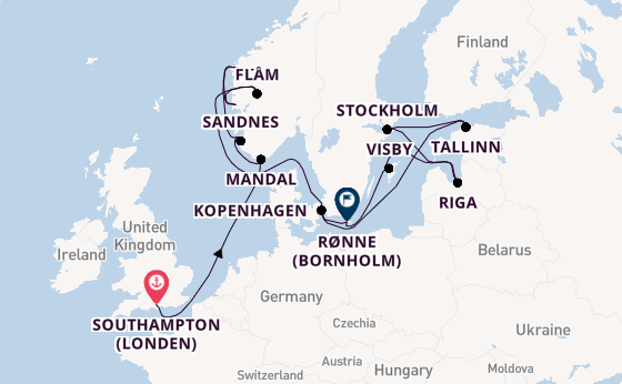 Noorwegen vanaf Southampton (Londen), Engeland met de EXPLORA III