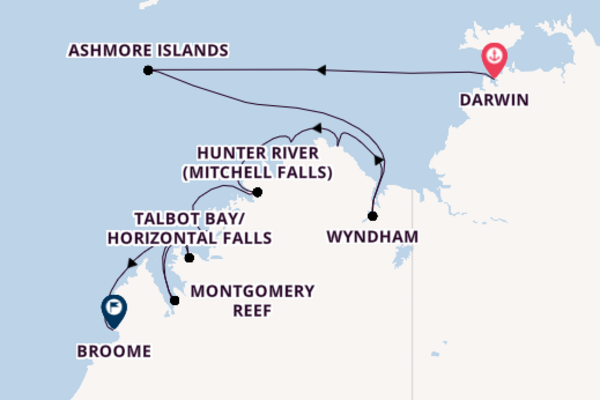 Kreuzfahrt mit Silver Cloud Expedition von Darwin nach Broome