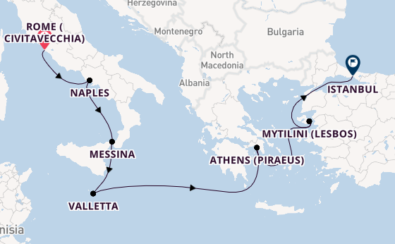 Mediterranean Sea from Australia with the Sirena