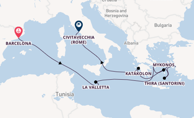 Middellandse Zee vanaf Barcelona, Spanje met de Celebrity Equinox