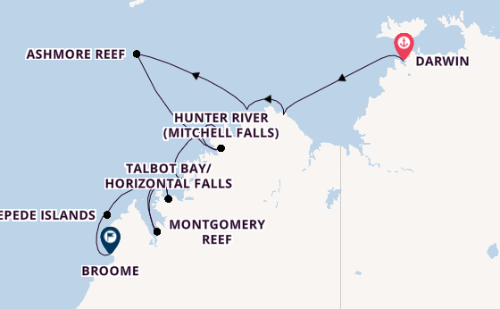 Australia from Darwin, Australia with the Seabourn Pursuit