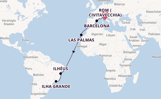 Transatlantik ab Civitavecchia (Rom), Italien auf der MSC Divina