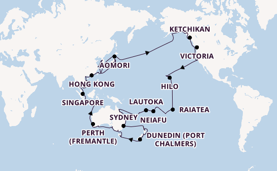 Transpacific from San Francisco, USA with the Seven Seas Splendor