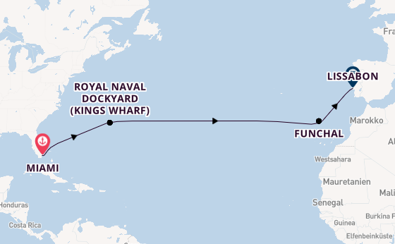 Transatlantik ab Miami auf der Silver Nova
