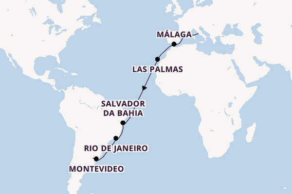 trans-Atlantisch vanaf Civitavecchia (Rome), Italië met de MSC Splendida