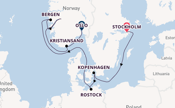Noorwegen vanaf Stockholm, Zweden met de MSC Magnifica