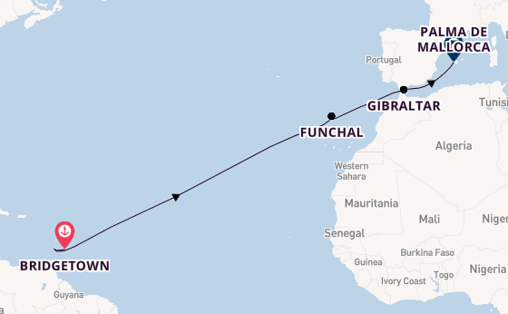 Zuidelijke Caraïben vanaf Bridgetown, Barbados met de Mein Schiff 1