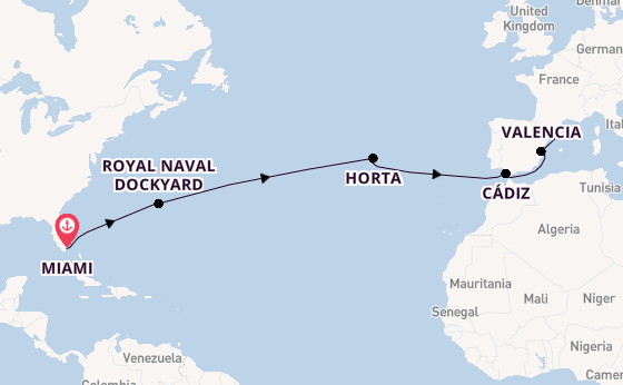 Transatlantic from Miami, Florida, USA with the Seven Seas Voyager
