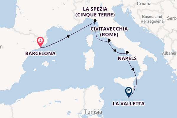 Westelijke Middellandse Zee vanaf Barcelona, Spanje met de EXPLORA II