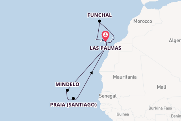 15daagse cruise vanaf Las Palmas