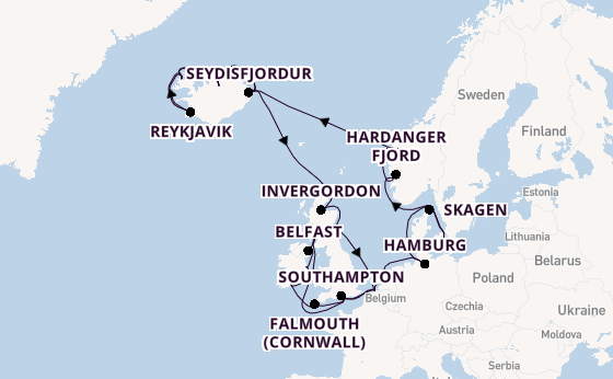 British Isles from Copenhagen, Denmark with the Regal Princess