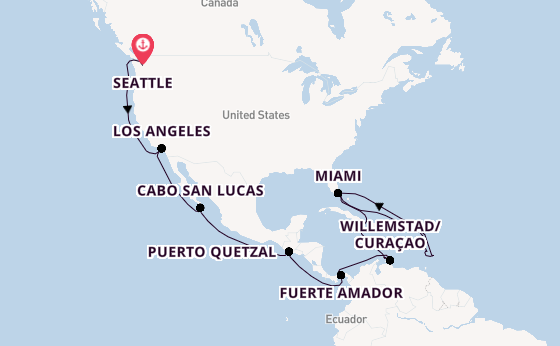 Caribbean from Seattle, Washington, USA with the Queen Elizabeth