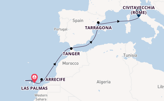 Canarische Eilanden vanaf Las Palmas, Gran Canaria, Spanje met de MSC Fantasia