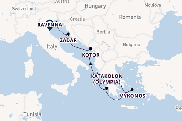 Eastern Mediterranean from Athens (Piraeus), Greece with the Norwegian Pearl