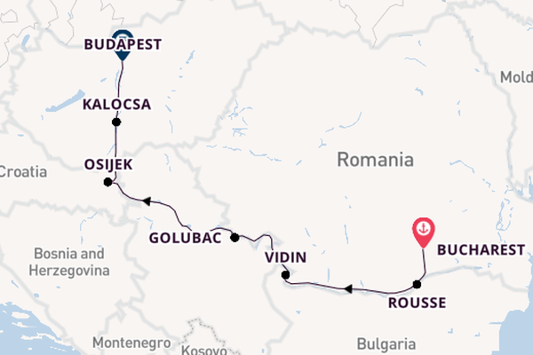 Danube River, Europe from Bucharest, Romania with the Viking Eldir