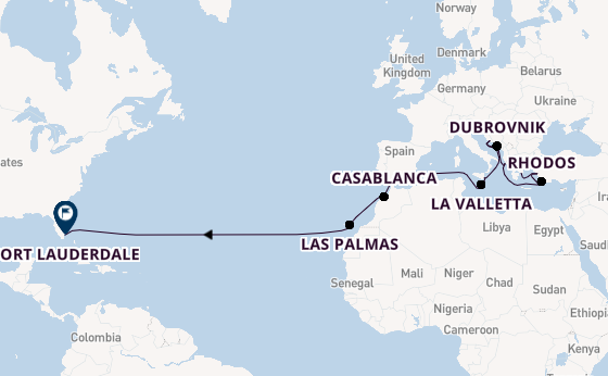 trans-Atlantisch vanaf Athene (Piraeus), Griekenland met de Island Princess