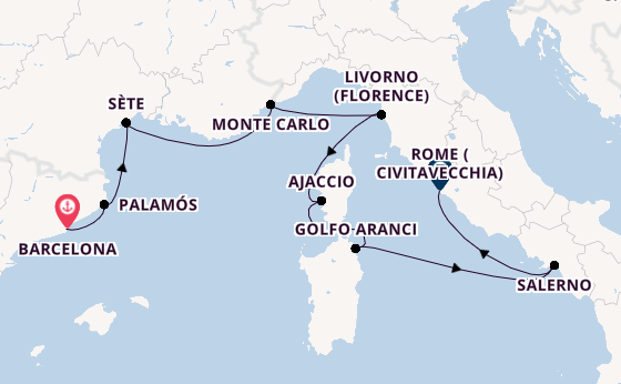 Western Mediterranean from Barcelona, Spain with the Allura