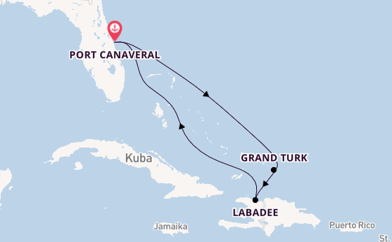 Karibik ab Port Canaveral, USA auf der Adventure of the Seas