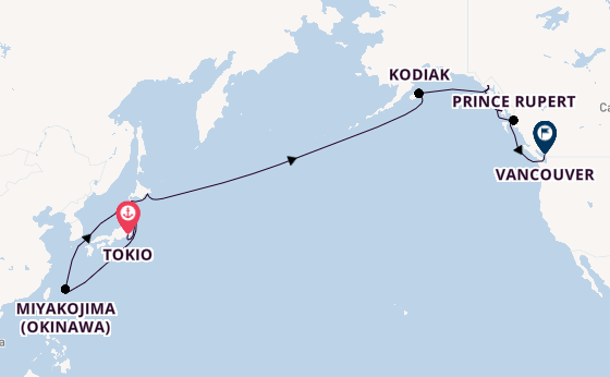 Transpacifisch vanaf Tokio, Japan met de Seabourn Encore