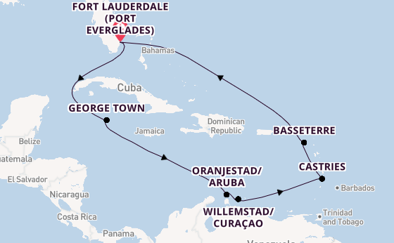 Caribbean from Fort Lauderdale (Port Everglades), Florida, USA with the Celebrity Eclipse