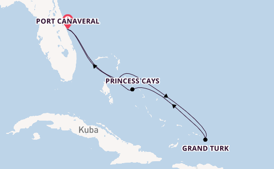 Karibik ab Port Canaveral, USA auf der Sky Princess