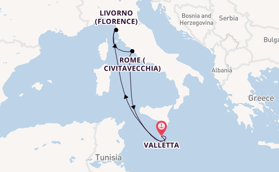 Western Mediterranean from Valletta, Malta with the Azura