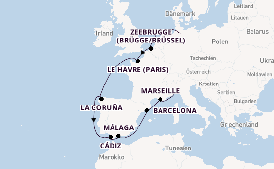 Westliches Mittelmeer ab Hamburg auf der Costa Favolosa