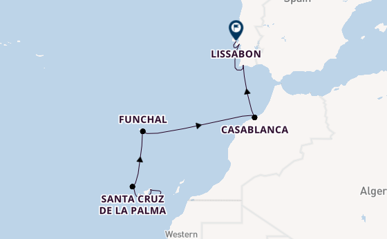 Canarische Eilanden vanaf Las Palmas, Gran Canaria, Spanje met de Le Lyrial