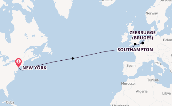 Transatlantic from New York, USA with the Queen Mary 2