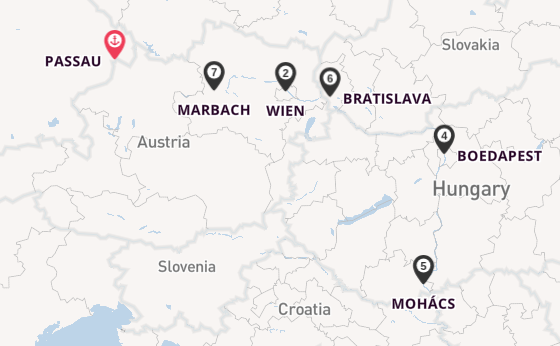 Donau vanaf Passau, Duitsland met de VIKTORIA